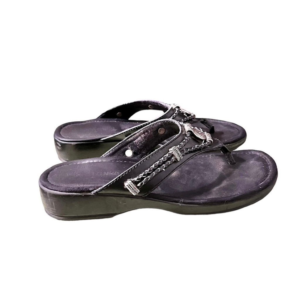 Minnetonka Silverthorne Leather Sandals Size 7 Black - Picture 4 of 6